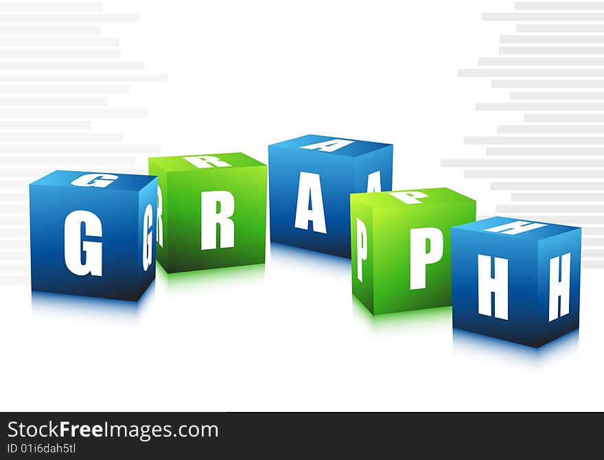 Vector illustration of cubes graph