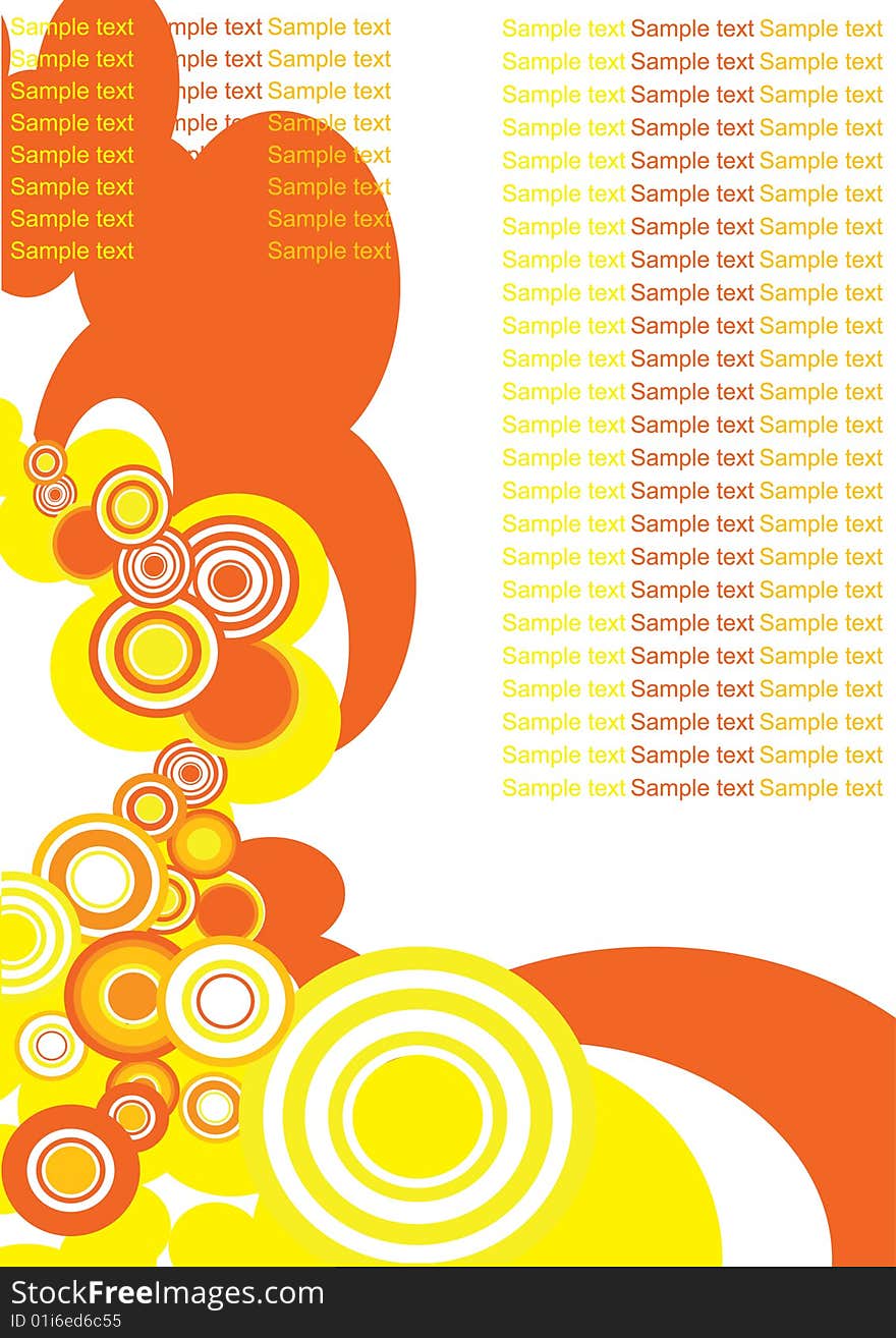 Seamless circle retro pattern with space for text