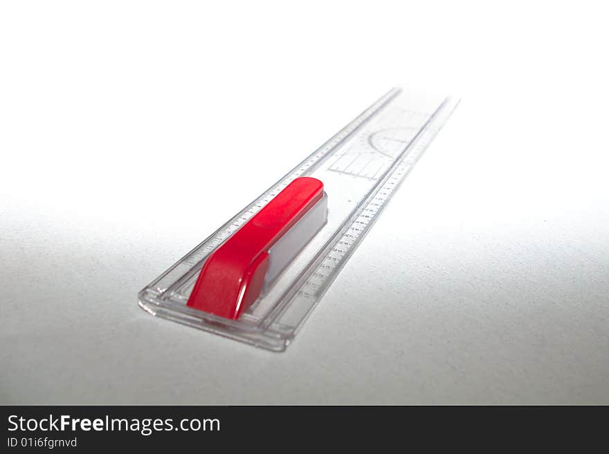 Technical Drawing Ruler over white paper