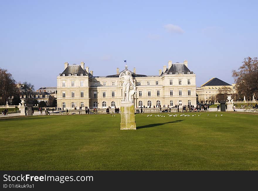 Classical Building With Meadow