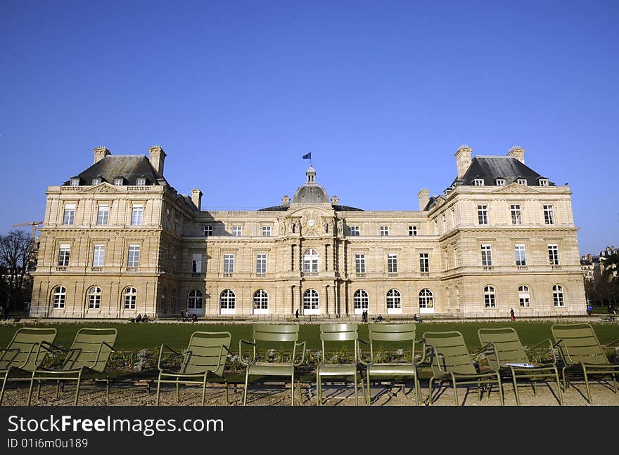 Classical Building With Chairs