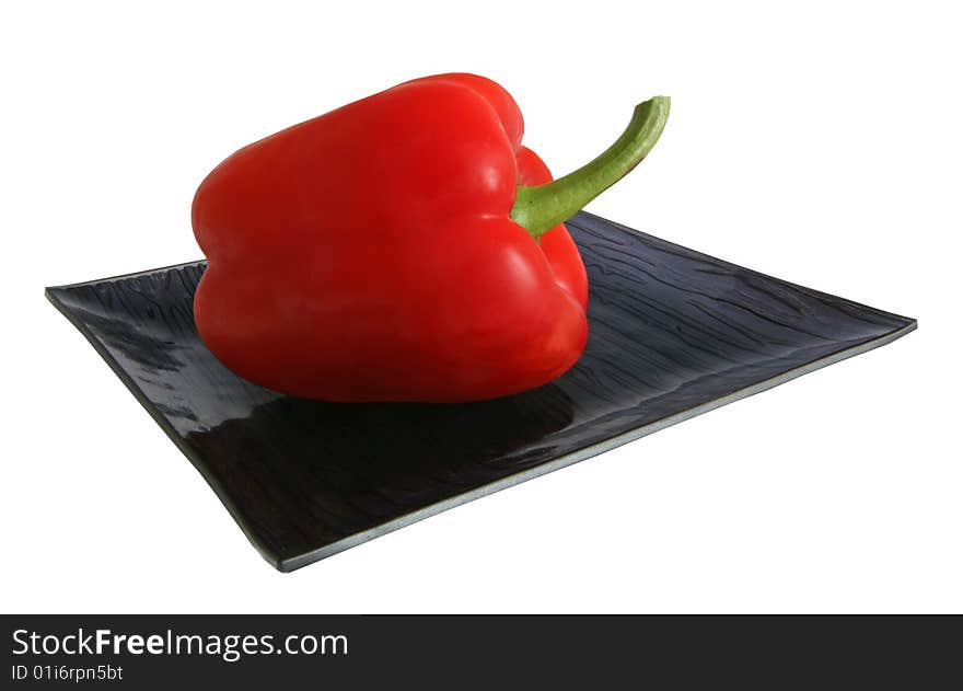 Sweet pepper on a dish