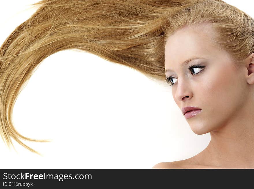 Woman On White Background