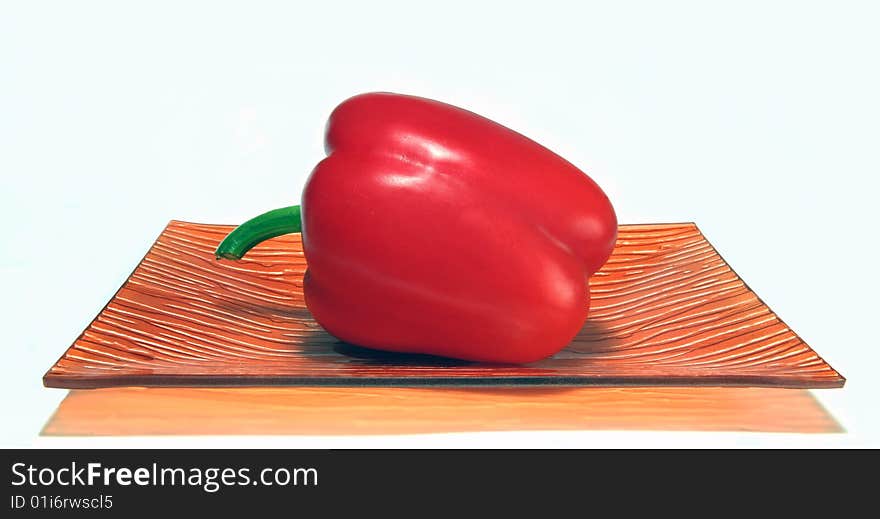 Sweet pepper on a dish