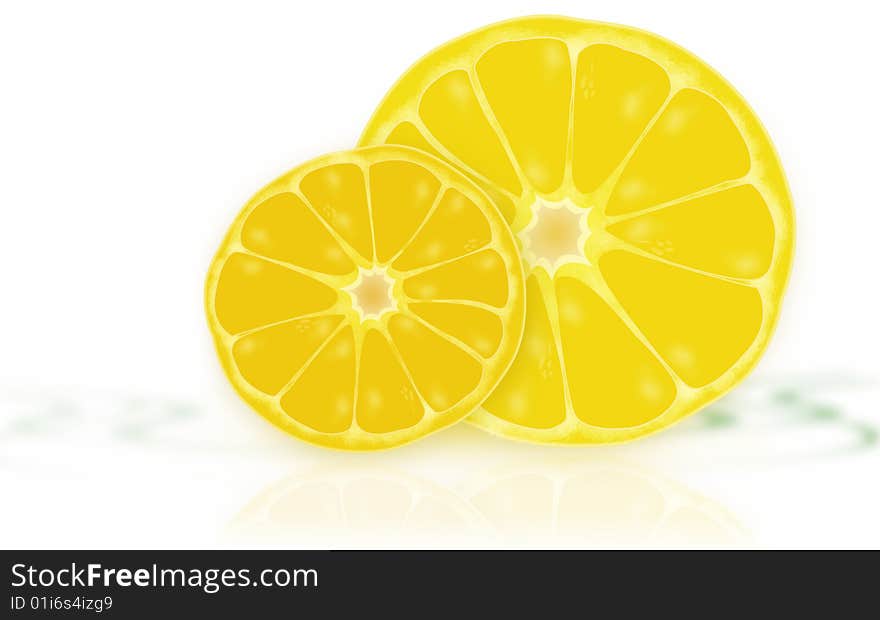 Sunny summer orange fruit illustration on white background. Sunny summer orange fruit illustration on white background.