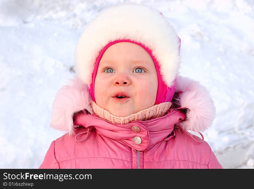 Pretty Little Girl In Winter Outerwear.