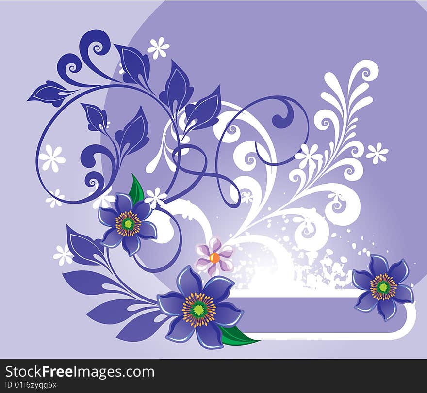 Beautiful flowers frame, floral background