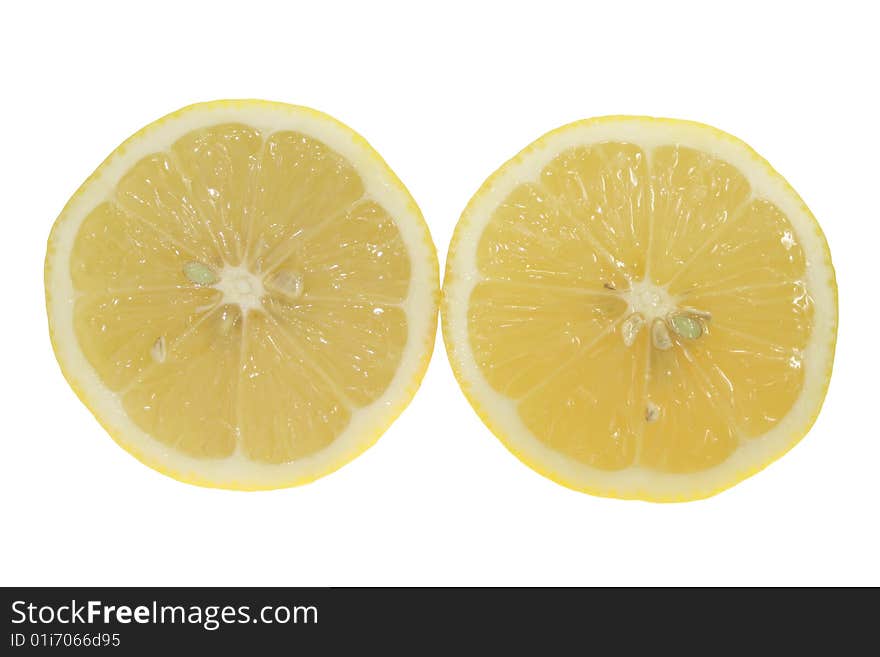 A lemon isolated in white. A lemon isolated in white.