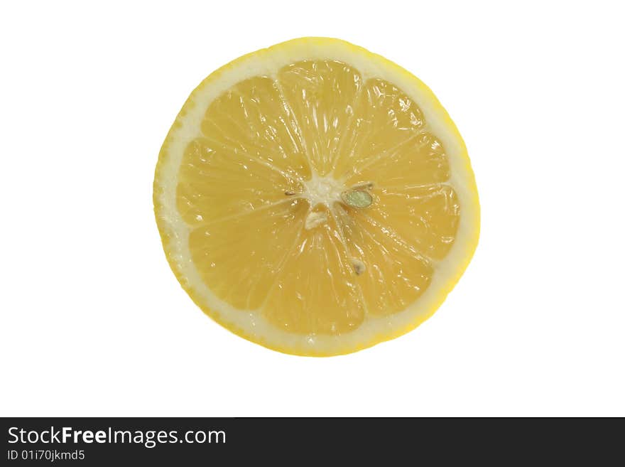 A lemon isolated in white. A lemon isolated in white.