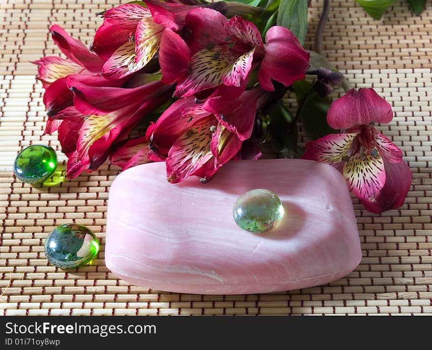 Spa. Soap and flowers