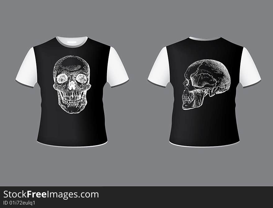 T-shirt width grunge skulls. Size and color can be changed.