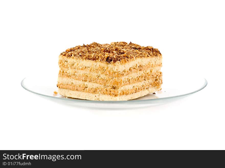 A nut cake isolated on white background