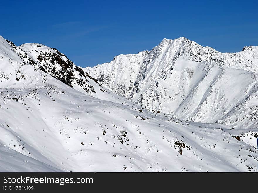 View of the snowy Alps (Solden, Austria). View of the snowy Alps (Solden, Austria)