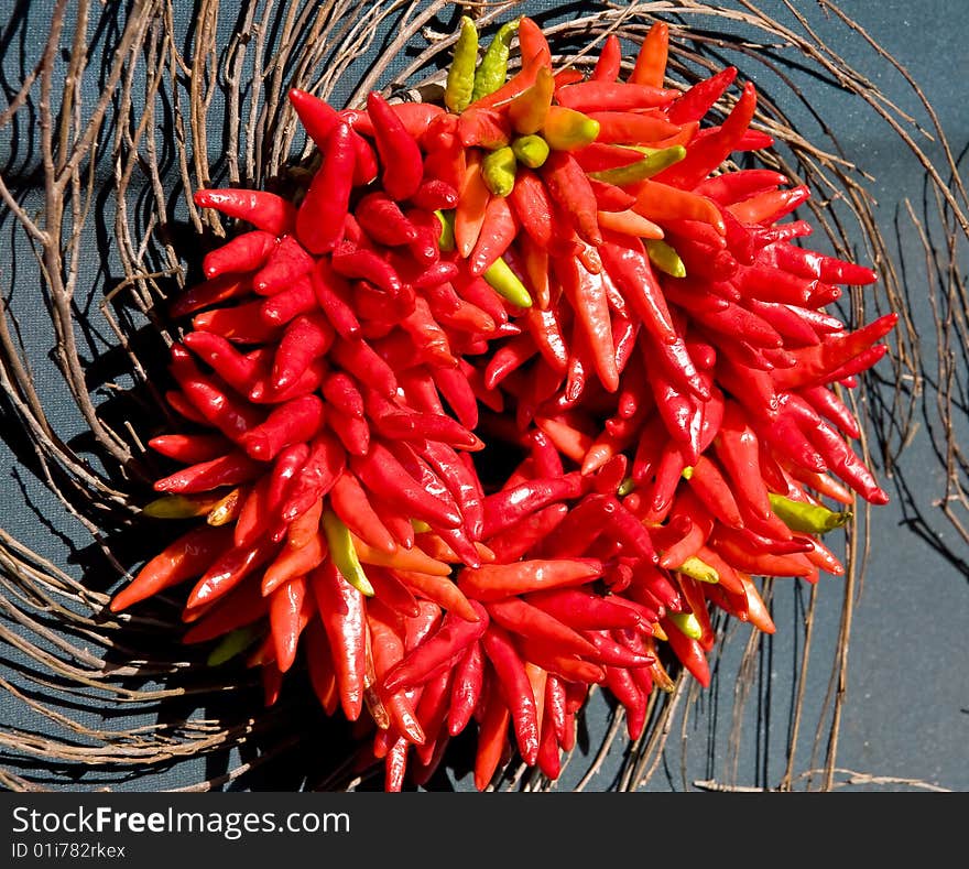 Hot Red Pepper Wreath