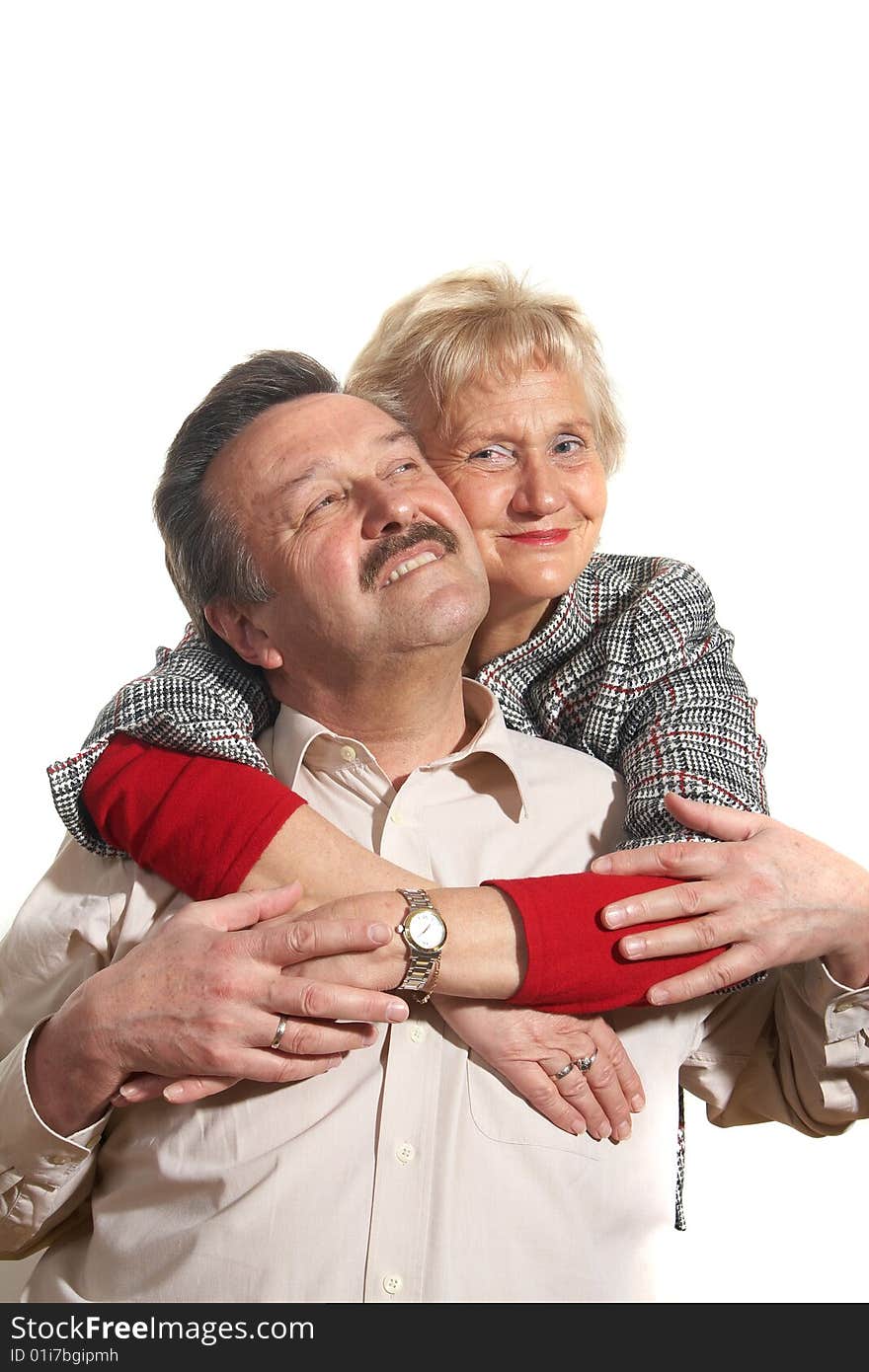 Happy old couple at home with copyspace. Happy old couple at home with copyspace.