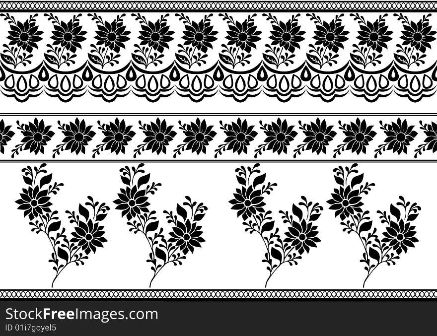 Black flowers on a white background. Black flowers on a white background