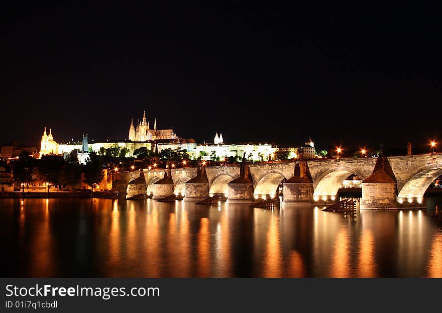 Charles Bridge, Saint Vitus cathedral, Hradcany, Prague, Czech Republic. Charles Bridge, Saint Vitus cathedral, Hradcany, Prague, Czech Republic