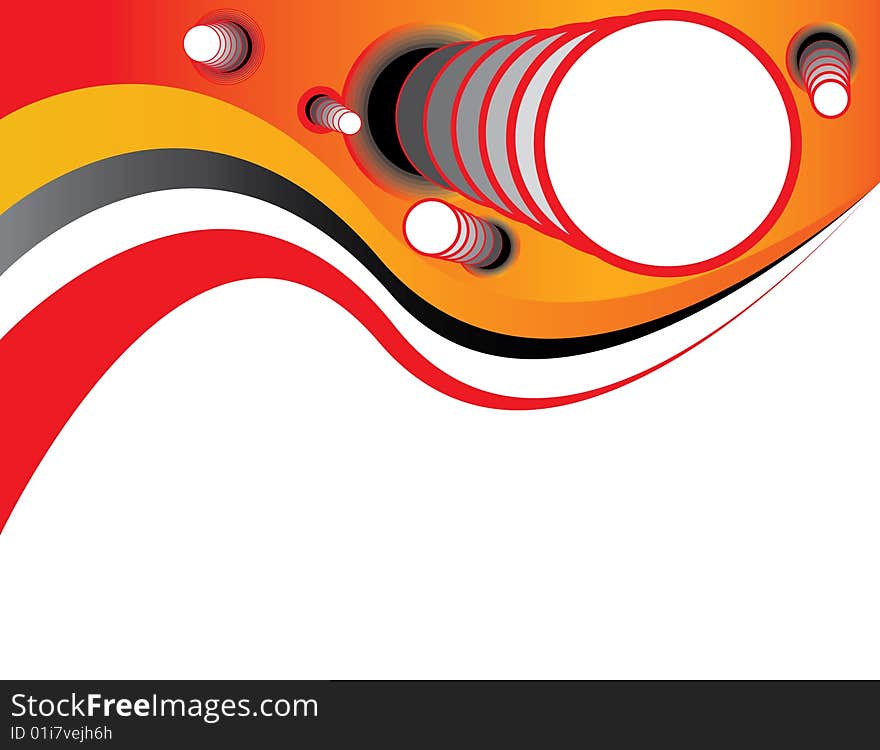 Telescopic shapes are featured in an abstract vector illustration.