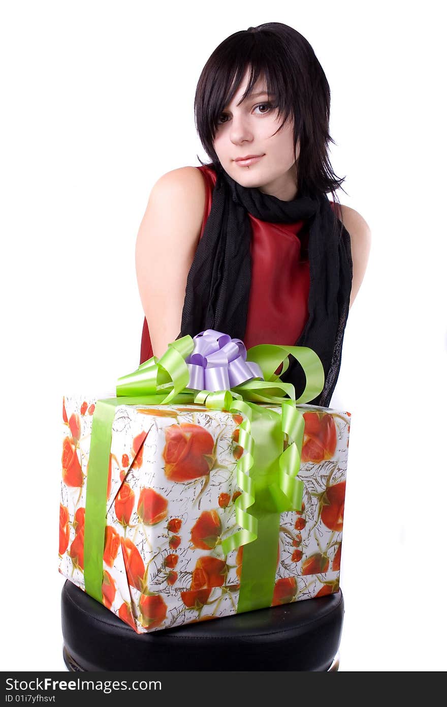 The Young Girl With A Gift Box