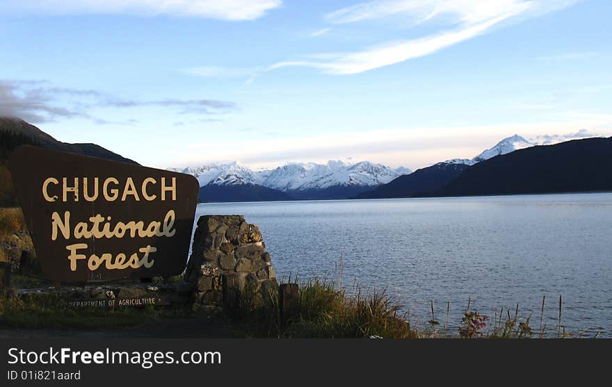 Chugach National Forest sign, Alaska