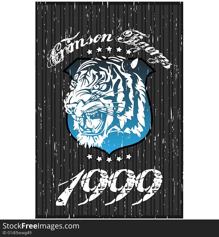 Background Banner or tshirt design with tiger print and grunge. Background Banner or tshirt design with tiger print and grunge