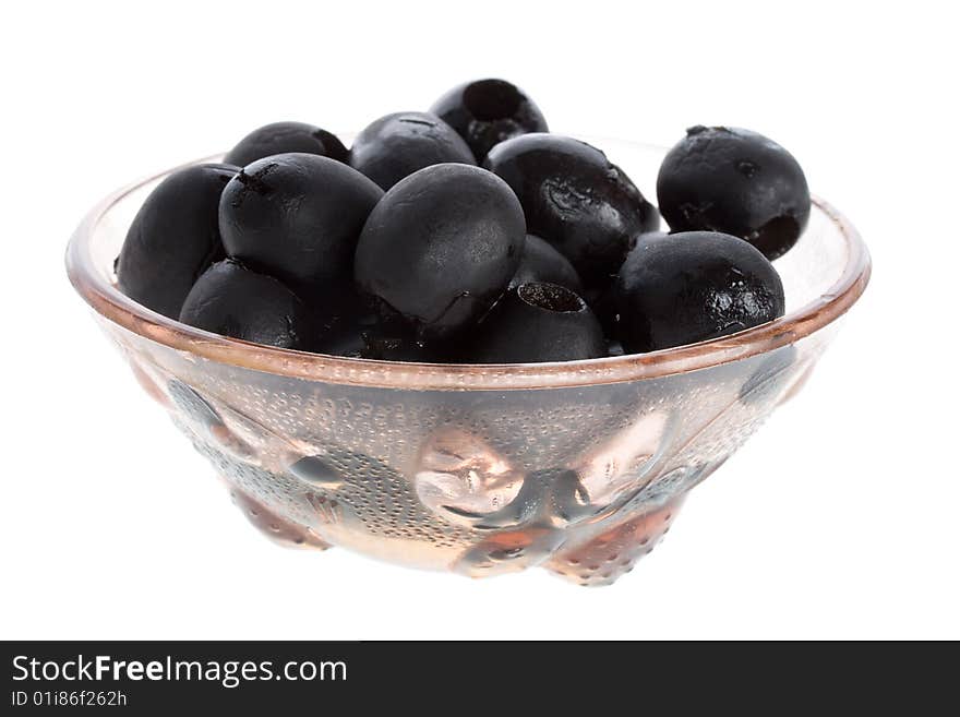 Black olive on plate