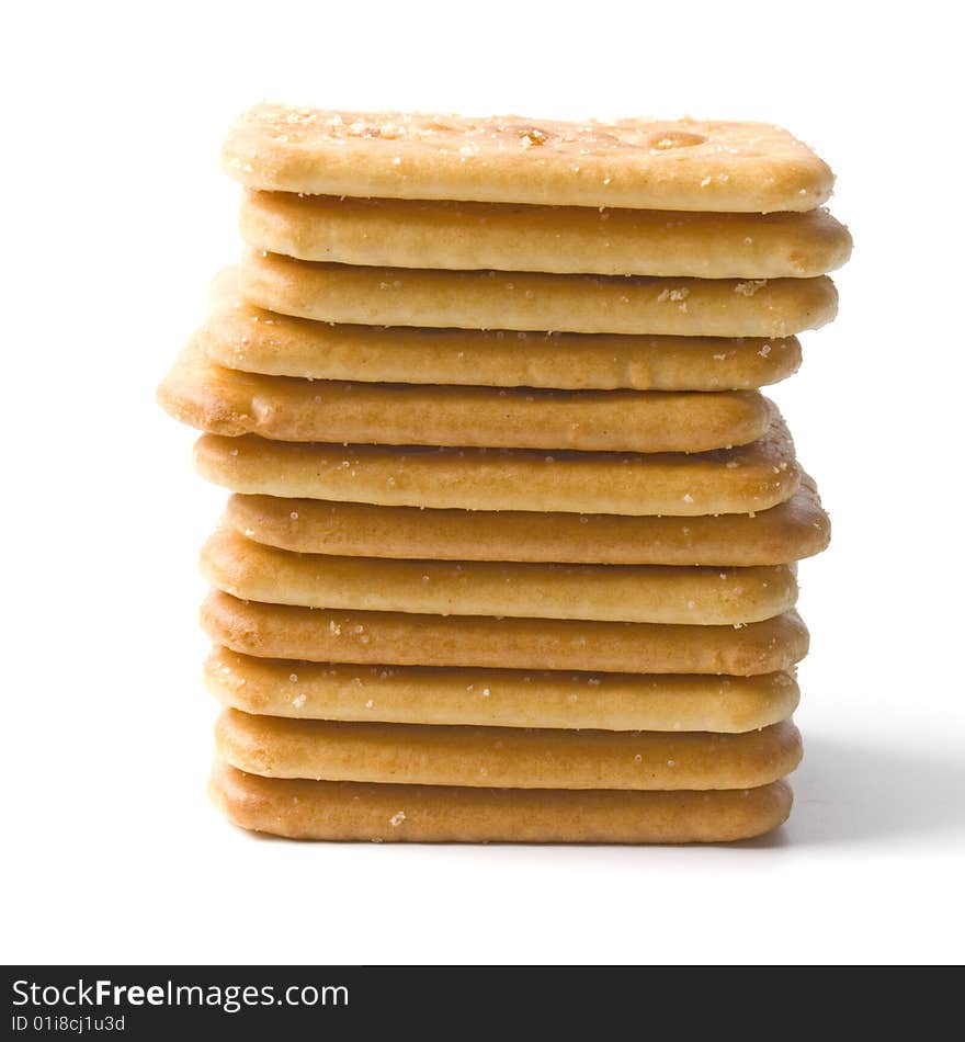 Stack of cookies isolated on white backgrounds