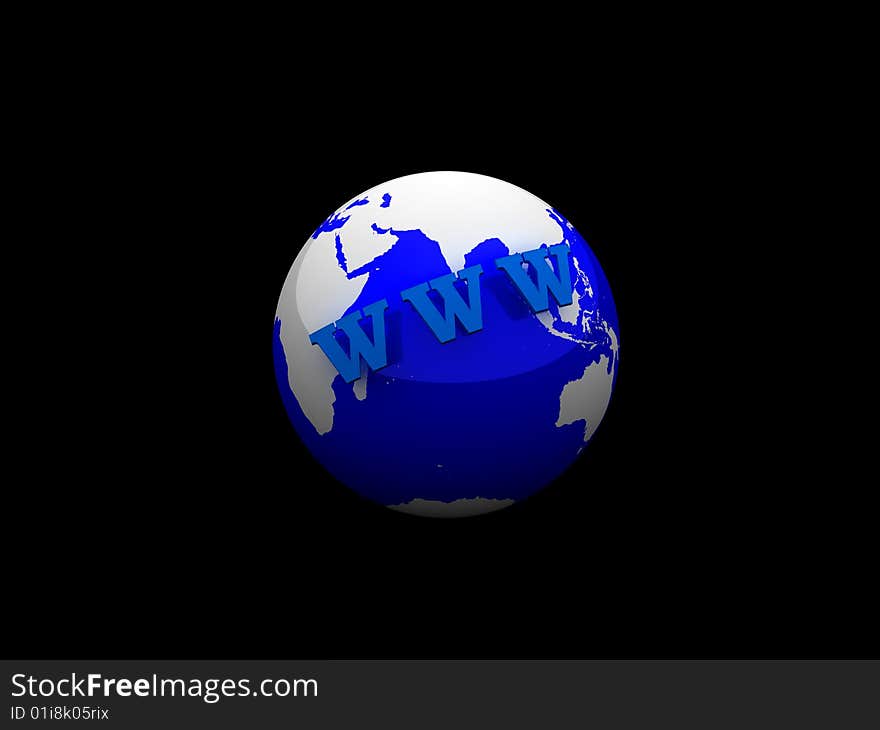 3D generated image.World wide web concept
