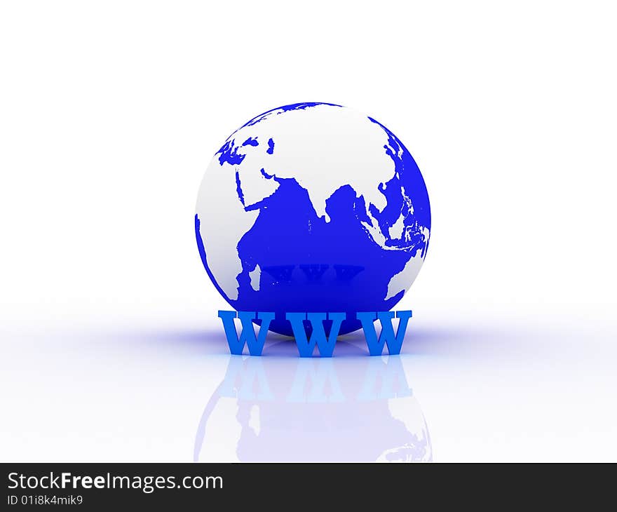 3D generated image.World wide web concept