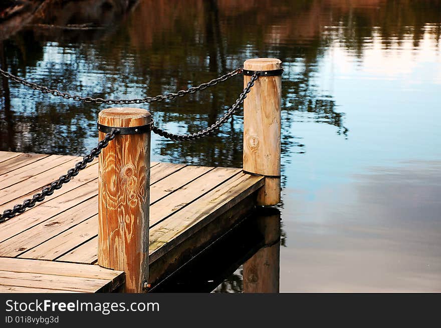 Dock on reflective pond