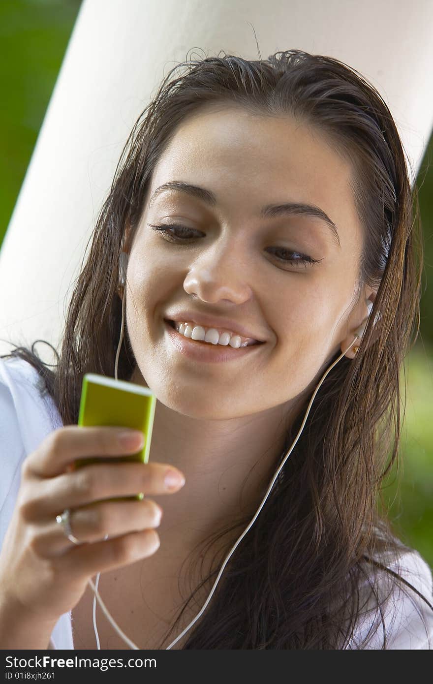 Portrait of young pretty woman in summer environment. Portrait of young pretty woman in summer environment