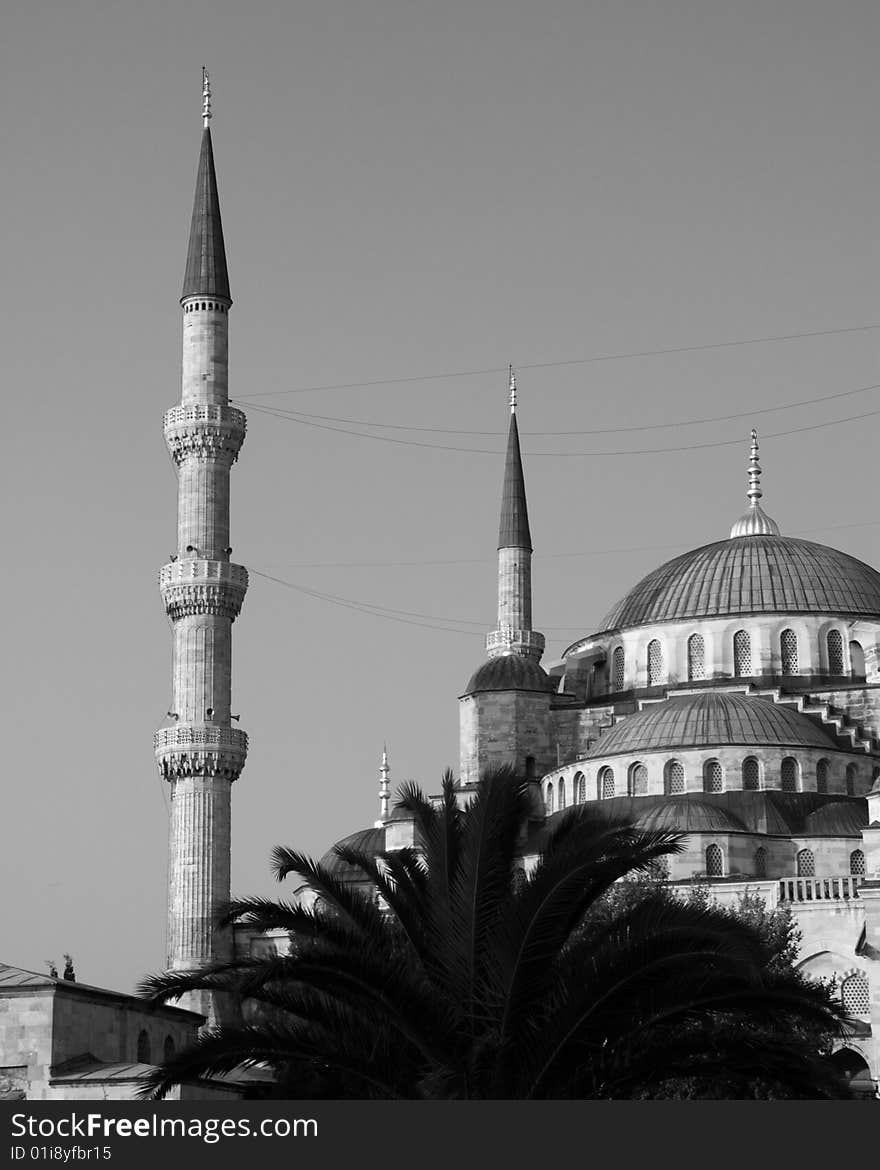 The Blue Mosque, Istanbul, Turkey, bathed in the light of the morning sun.