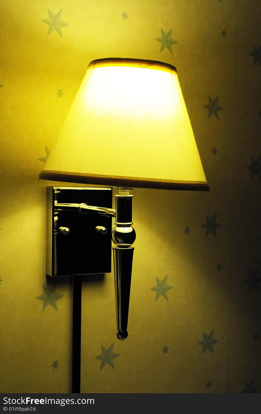 Gold lamp in Marriott Hotel