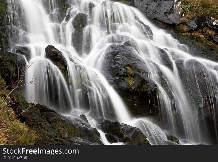 Closeup of Panoramic Waterfall