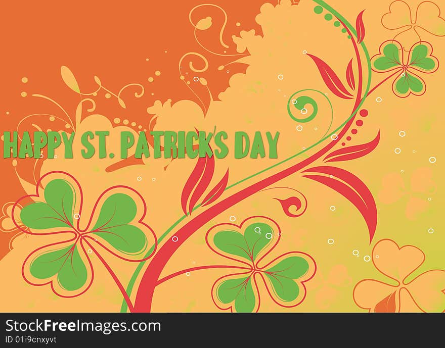 St. patrick's day irish illustration on colorful background. St. patrick's day irish illustration on colorful background