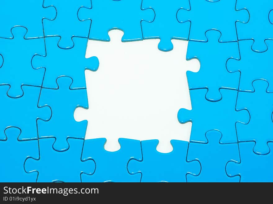 Blue puzzles for background. business concept