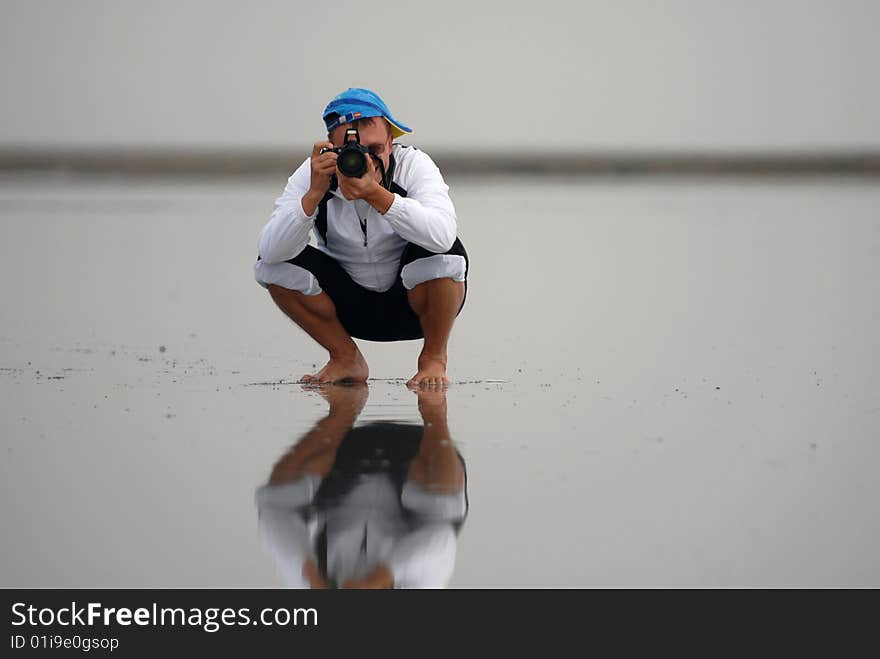 The photographer on hydrochloric lake