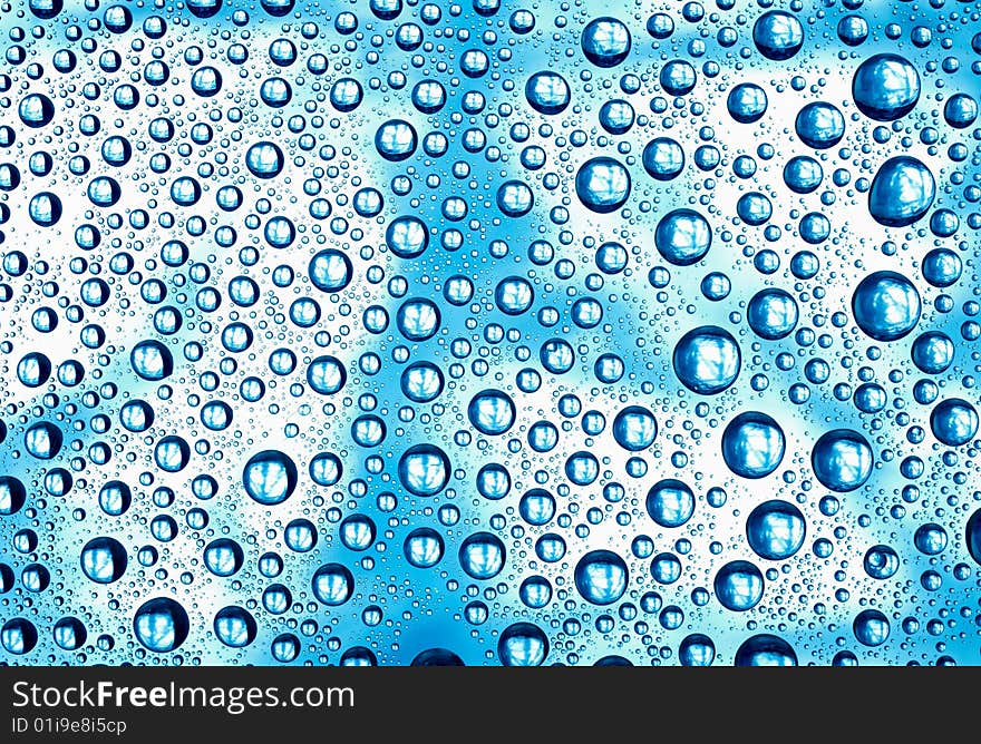 Water drops on glass background