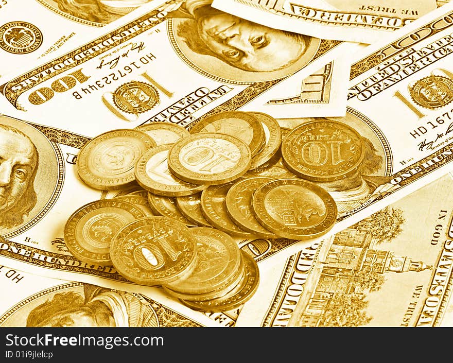 Abstract close up money background