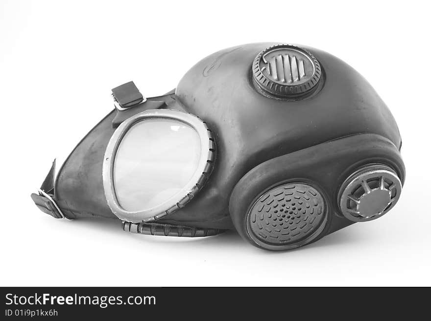 Gas mask over white background. Gas mask over white background