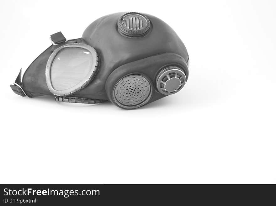 Gas mask over white background