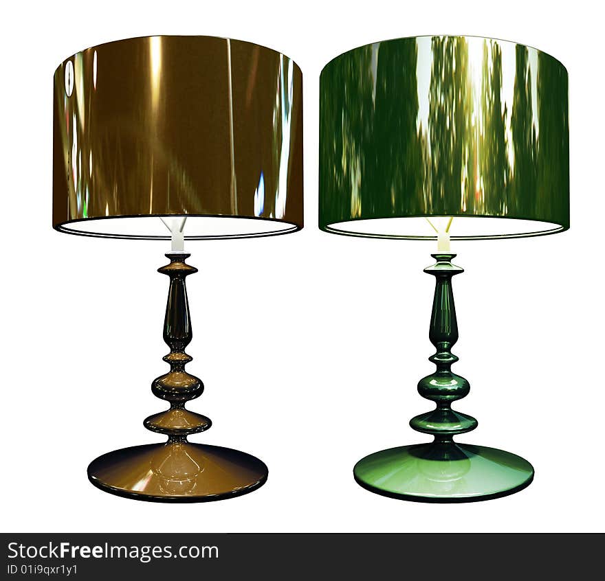 Desk lamp, isolated 3d-photo image for collages