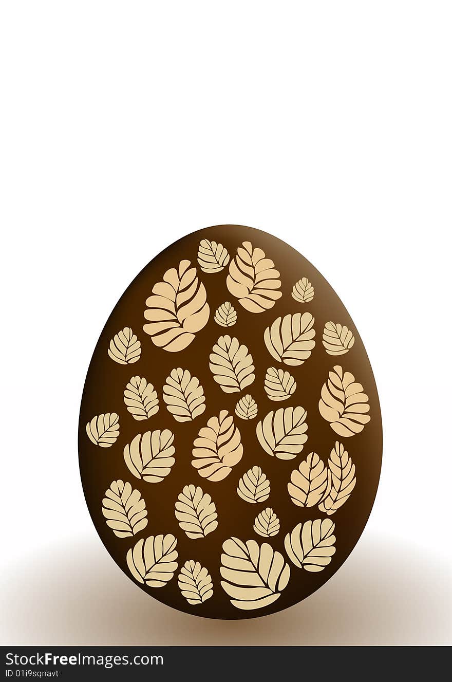 Floral easter egg, vector illustration