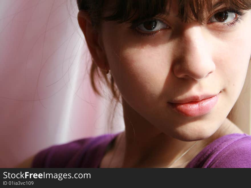 Portrait of the beautiful young girl close up. Portrait of the beautiful young girl close up.