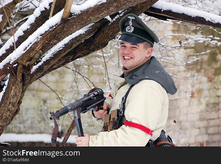 Historical military reenacting of WW2. Kiev,Ukraine. Historical military reenacting of WW2. Kiev,Ukraine