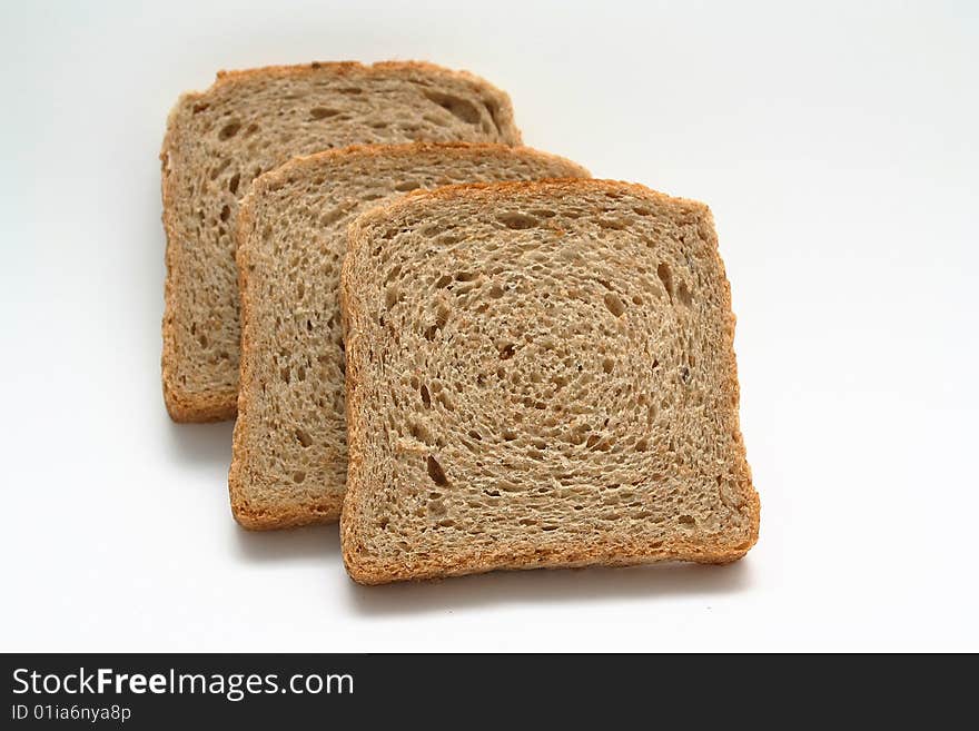 Toast bread on white background