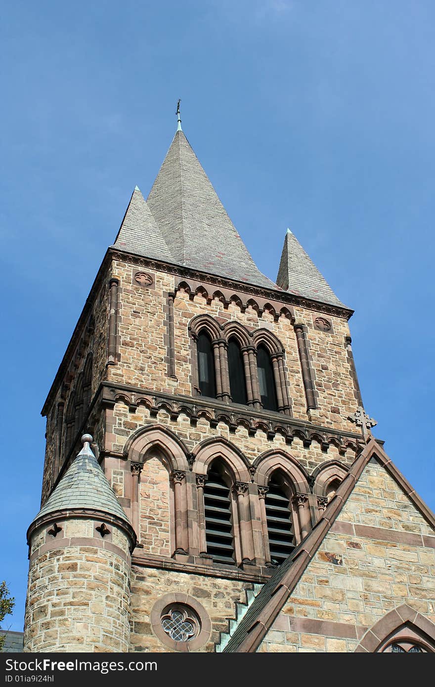 A old building against blue sky