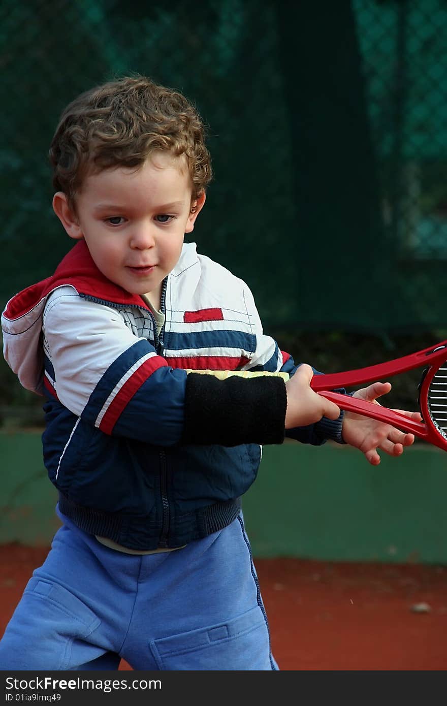 Cute little boy play tennis. Cute little boy play tennis