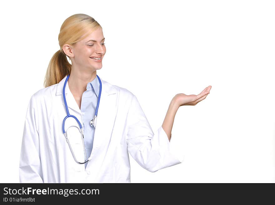 Female Doctor holding out hand