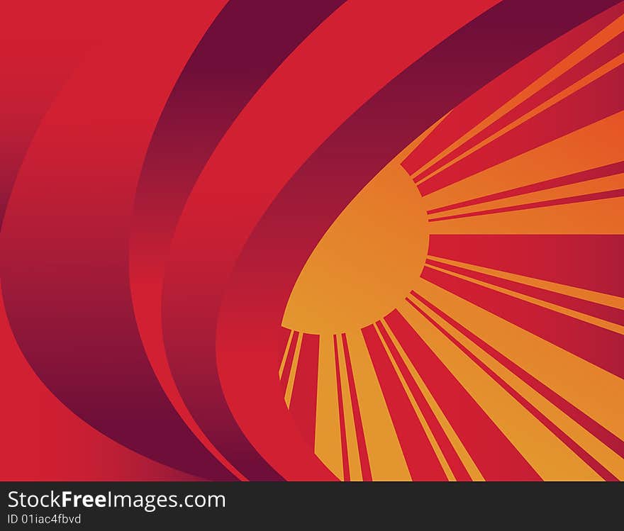 Stylized sunbeams are featured in an abstract background illustration. Stylized sunbeams are featured in an abstract background illustration.